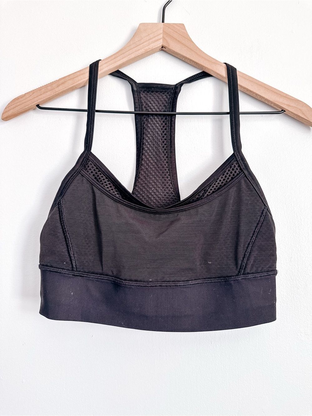 Lululemon Black Racerback Mesh Sports Bra